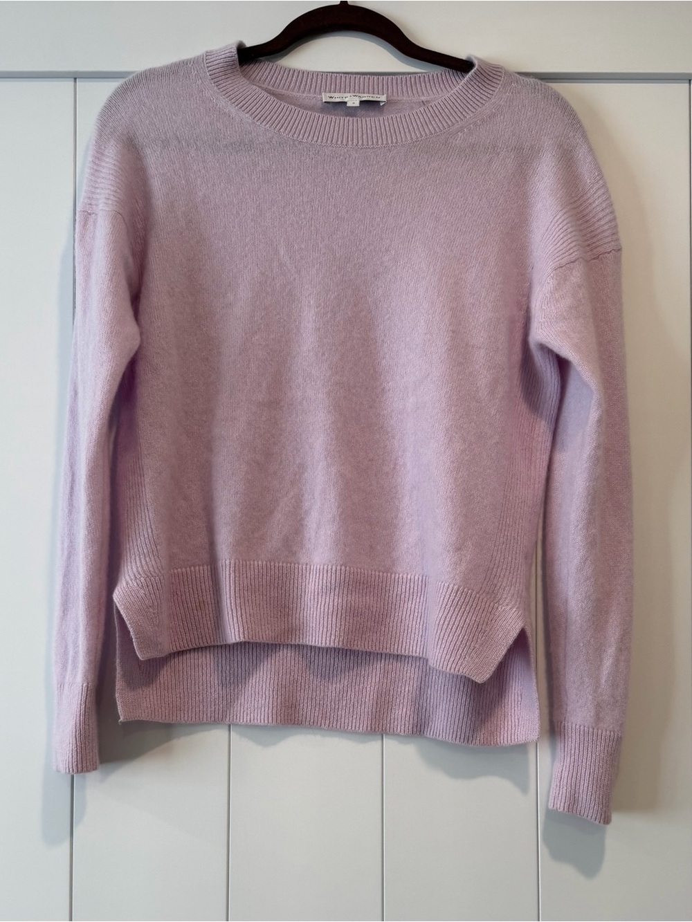 White and Warren cashmere lilac Women's Crewneck Sweater size small